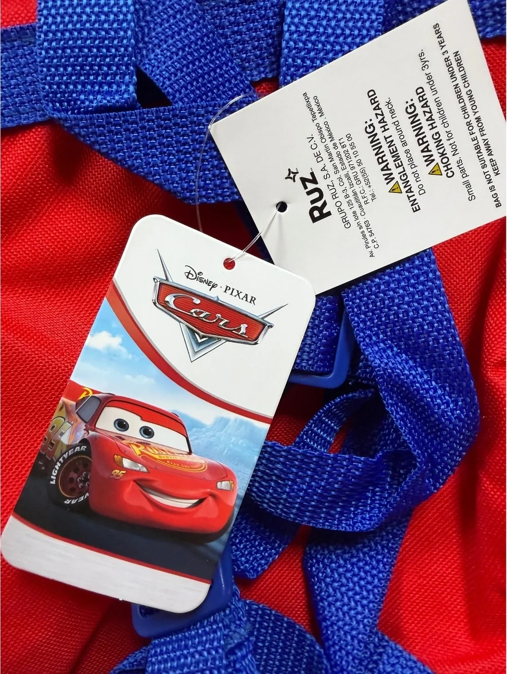 Disney Cars red blue backpack